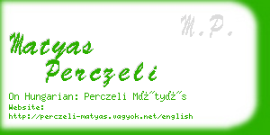 matyas perczeli business card